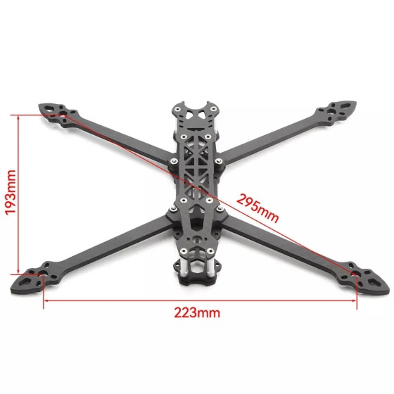 Mark4 7inch 295mm Drone Carbon Fiber Frame With 5mm Arm and Red Print Parts